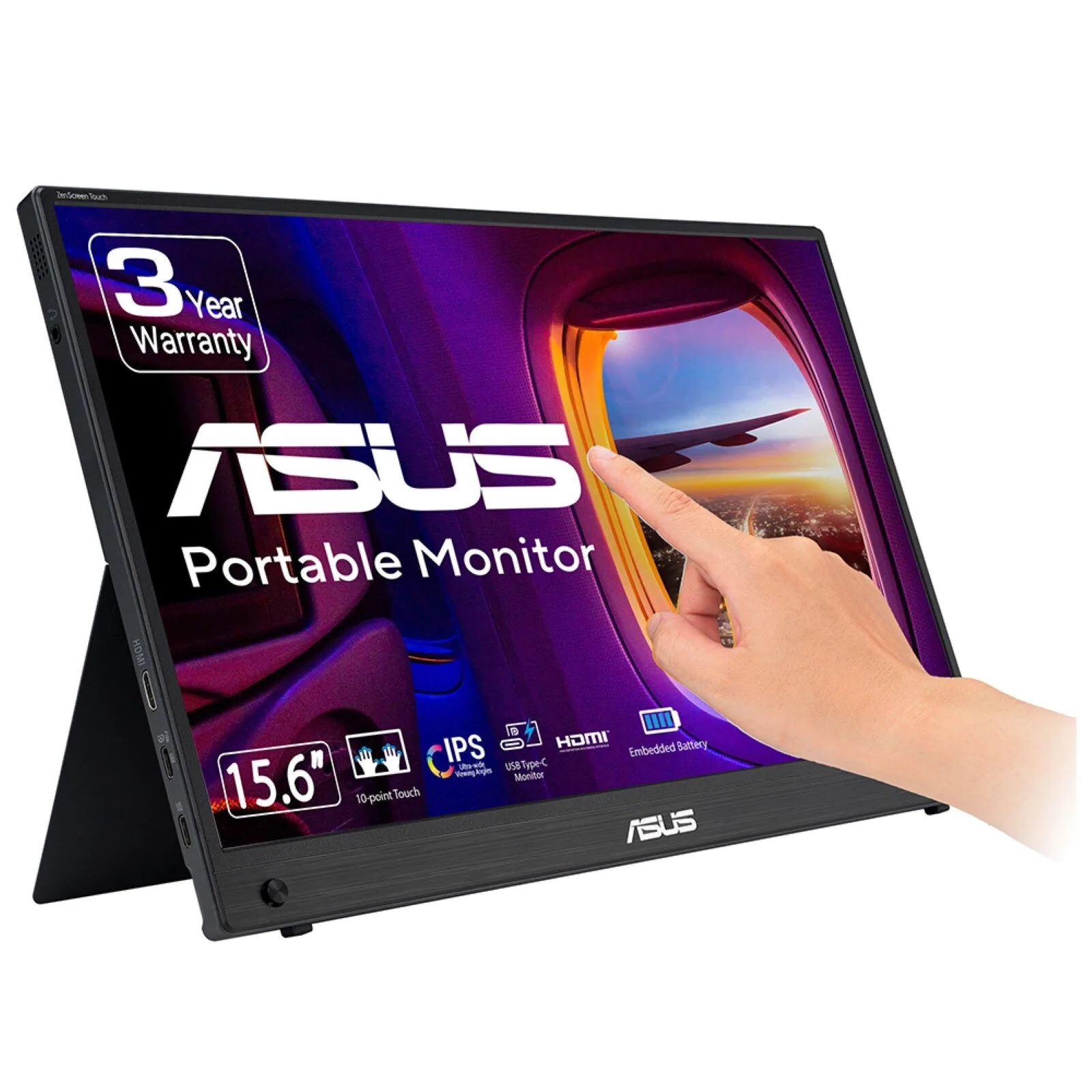 ASUS ZenScreen MB16AMTR Computerbildschirm 39,6 cm (15.6") 1920 x 1080 Pixel Full HD LCD Touchscreen Schwarz – Bild 1