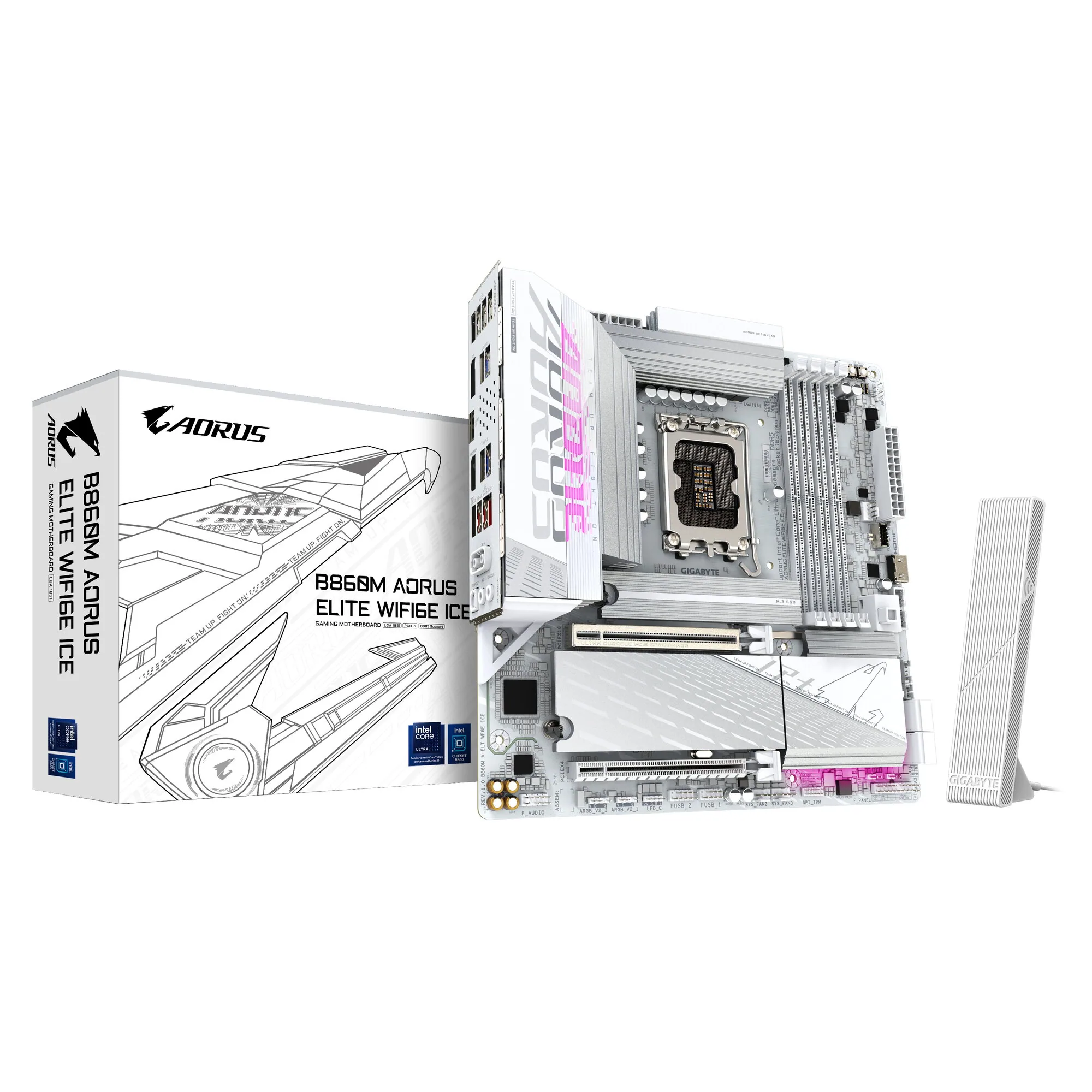 GIGABYTE B860M AORUS ELITE WF6E ICE Mainboard – Bild 1