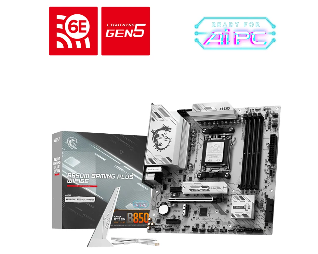 MSI B850M GAMING PLUS WIFI6E Motherboard AMD B850 Sockel AM5 micro ATX – Bild 1