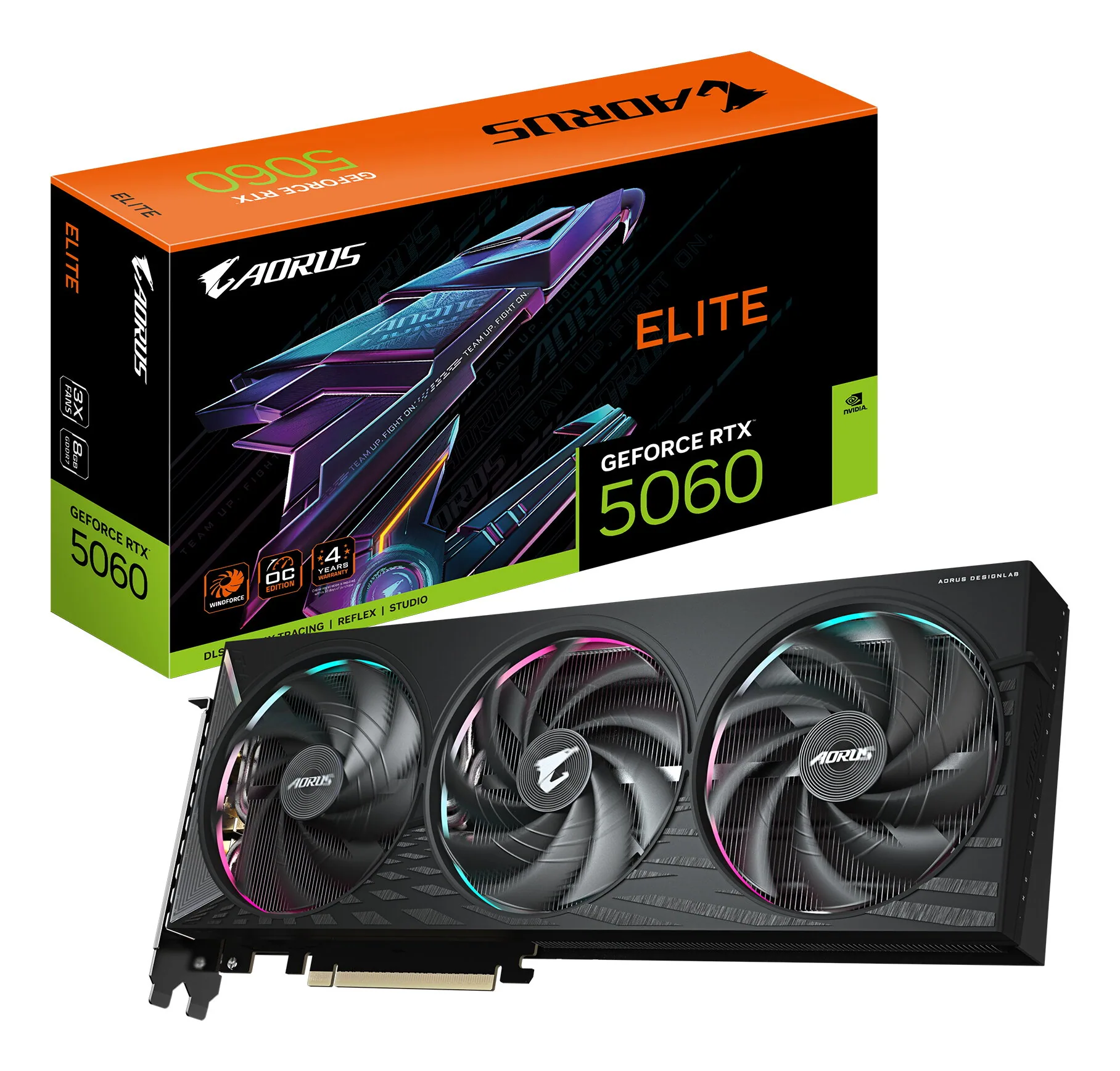 GIGABYTE AORUS GeForce RTX 5060 ELITE 8G Grafikkarte – Bild 1