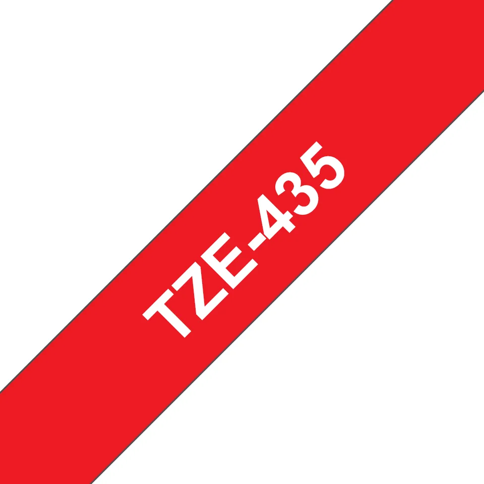 Brother TZE-435 Etiketten erstellendes Band Weiss auf Rot – Bild 2