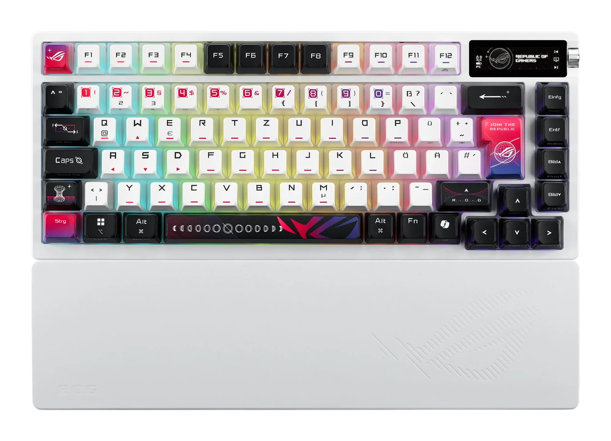 ASUS ROG Azoth X Tastatur Gaming USB + RF Wireless + Bluetooth QWERTZ Weiß – Bild 1