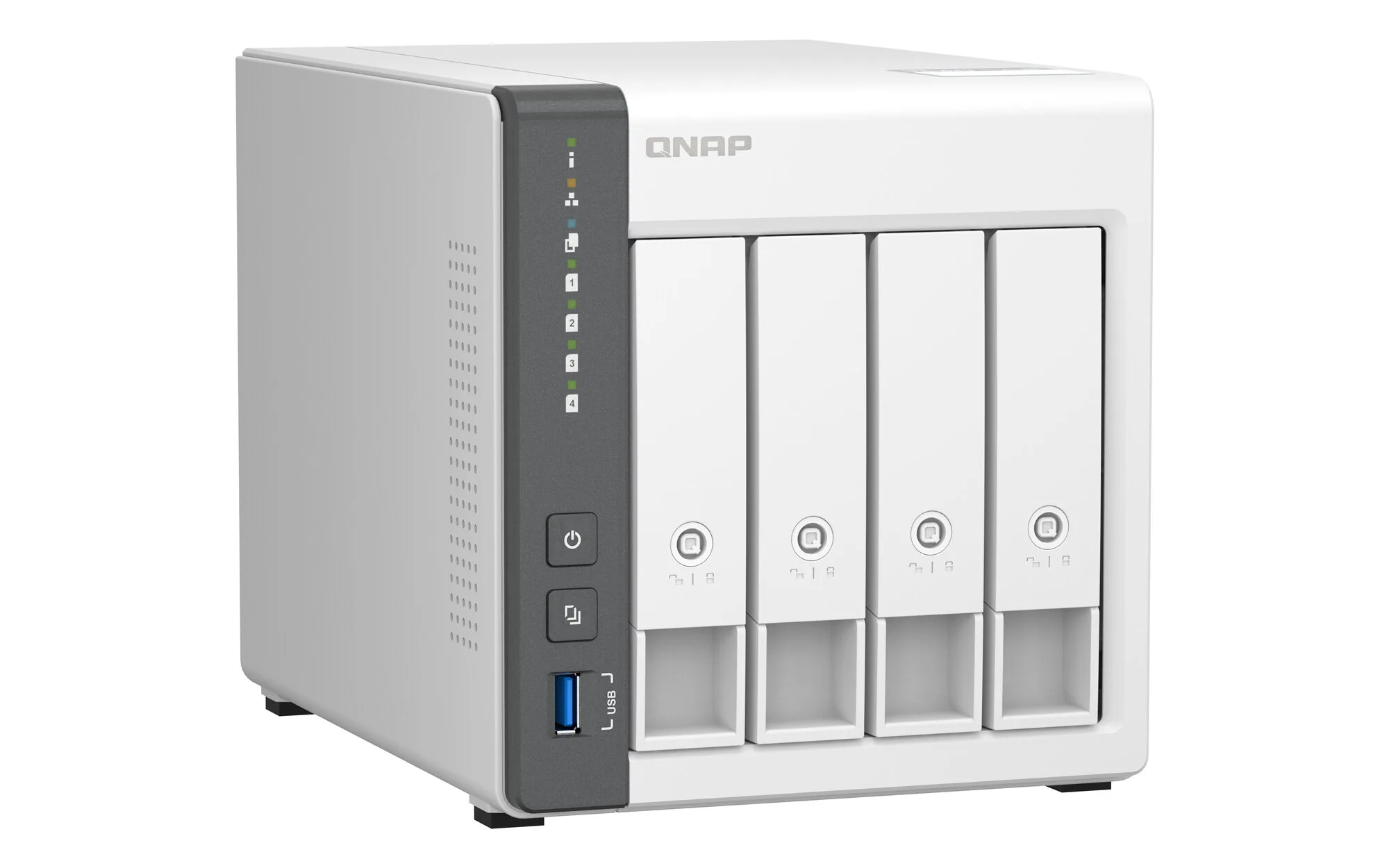 QNAP TS-433 NAS Tower ARM Cortex-A55 4 GB 0 TB QNAP QTS Weiß – Bild 3
