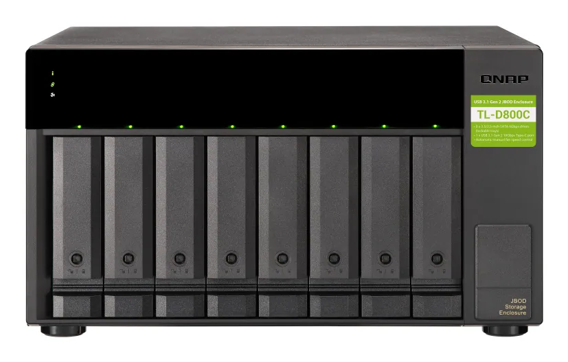 QNAP TL-D800C Speicherlaufwerksgehäuse HDD / SSD-Gehäuse Schwarz, Grau 2.5/3.5" – Bild 1