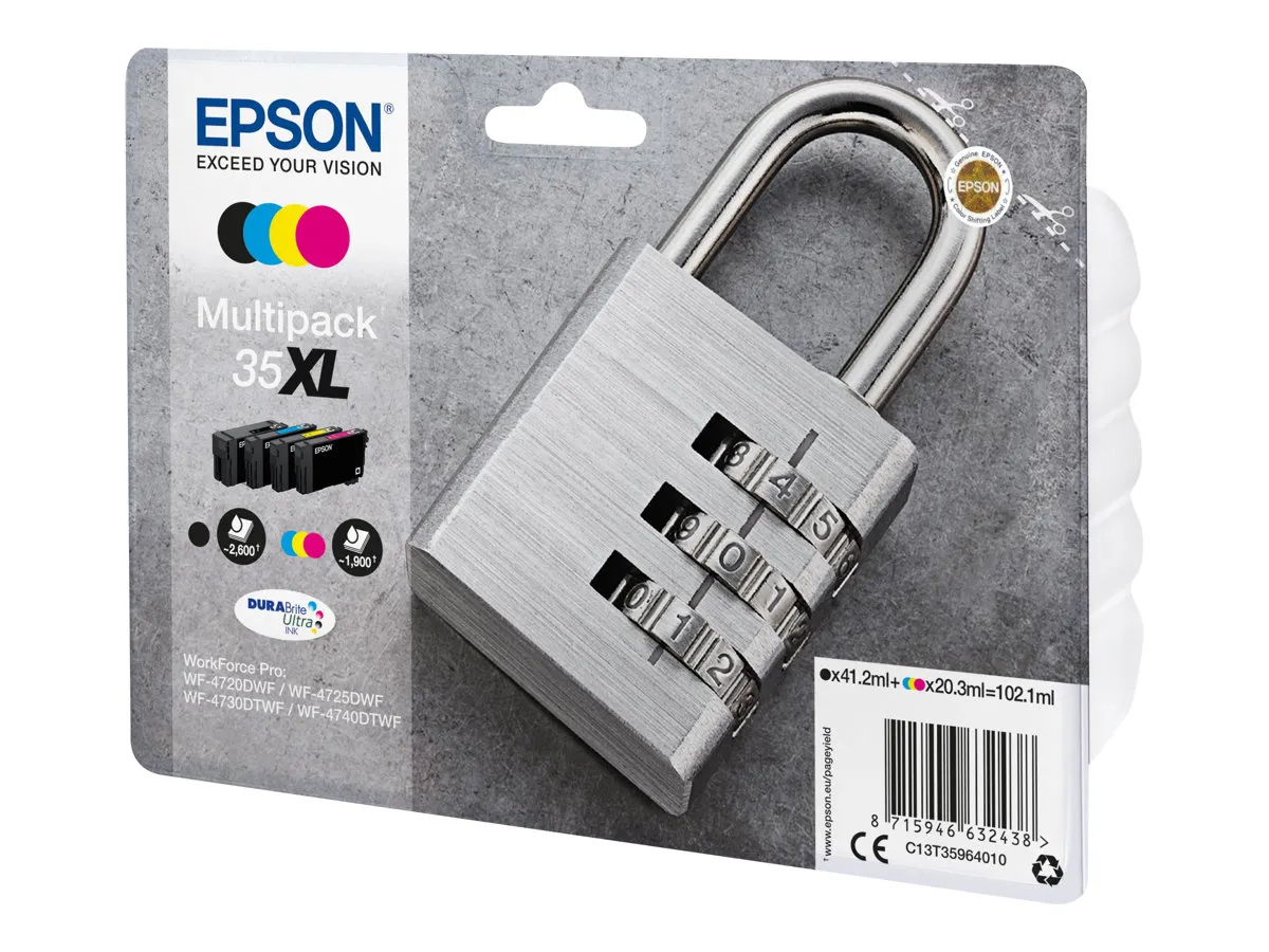 Epson Padlock 35XL Vorhängeschloss DURABrite Ultra Multipack 4 Farben Tinte