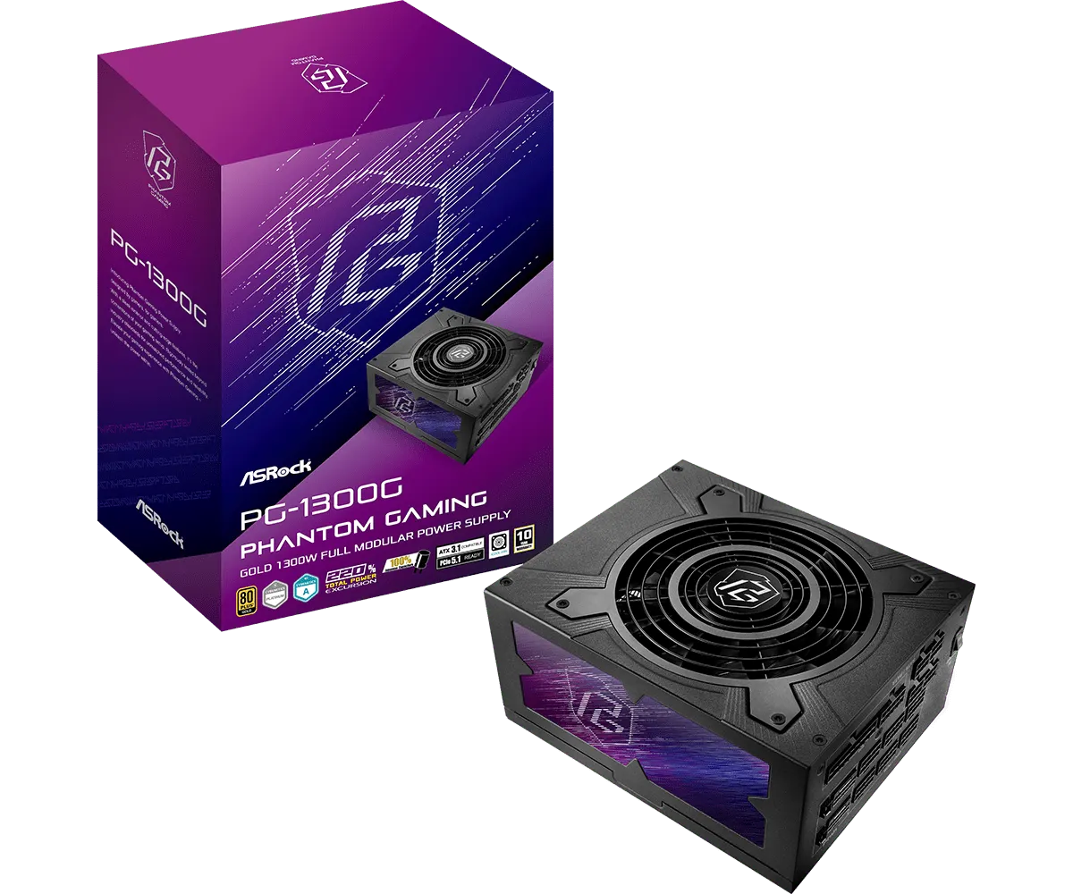 ASRock Phantom Gaming PG-1300G  1300W ATX 80+ Gold     black retail