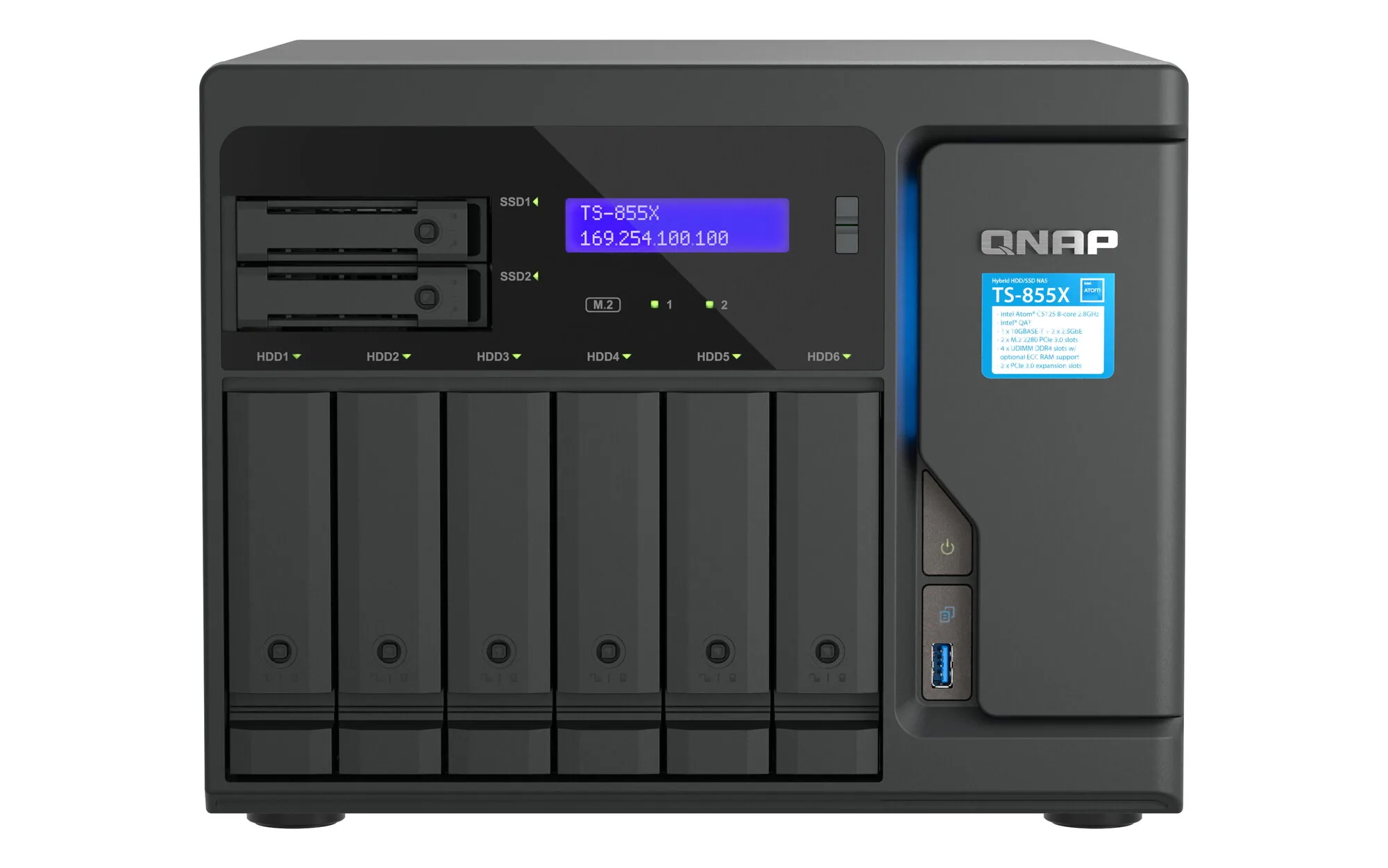 QNAP TS-855X SAN Tower Intel Atom® C5125 8 GB DDR4 0 TB QNAP QTS Schwarz – Bild 1