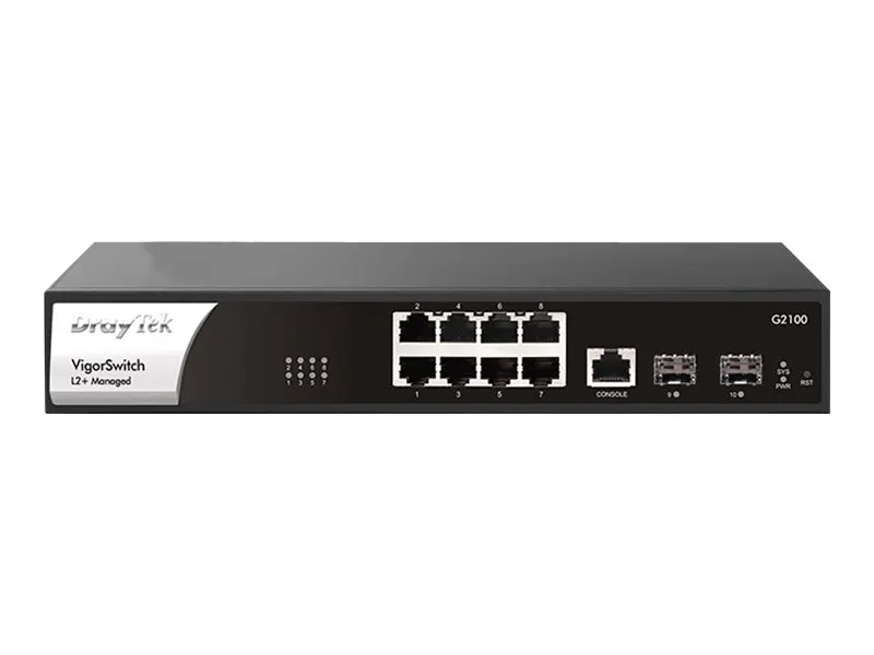 DrayTek Switch 270 mm VigorSwitch G-2100 2x SFP+/ 8x Gigabit-Ethernet