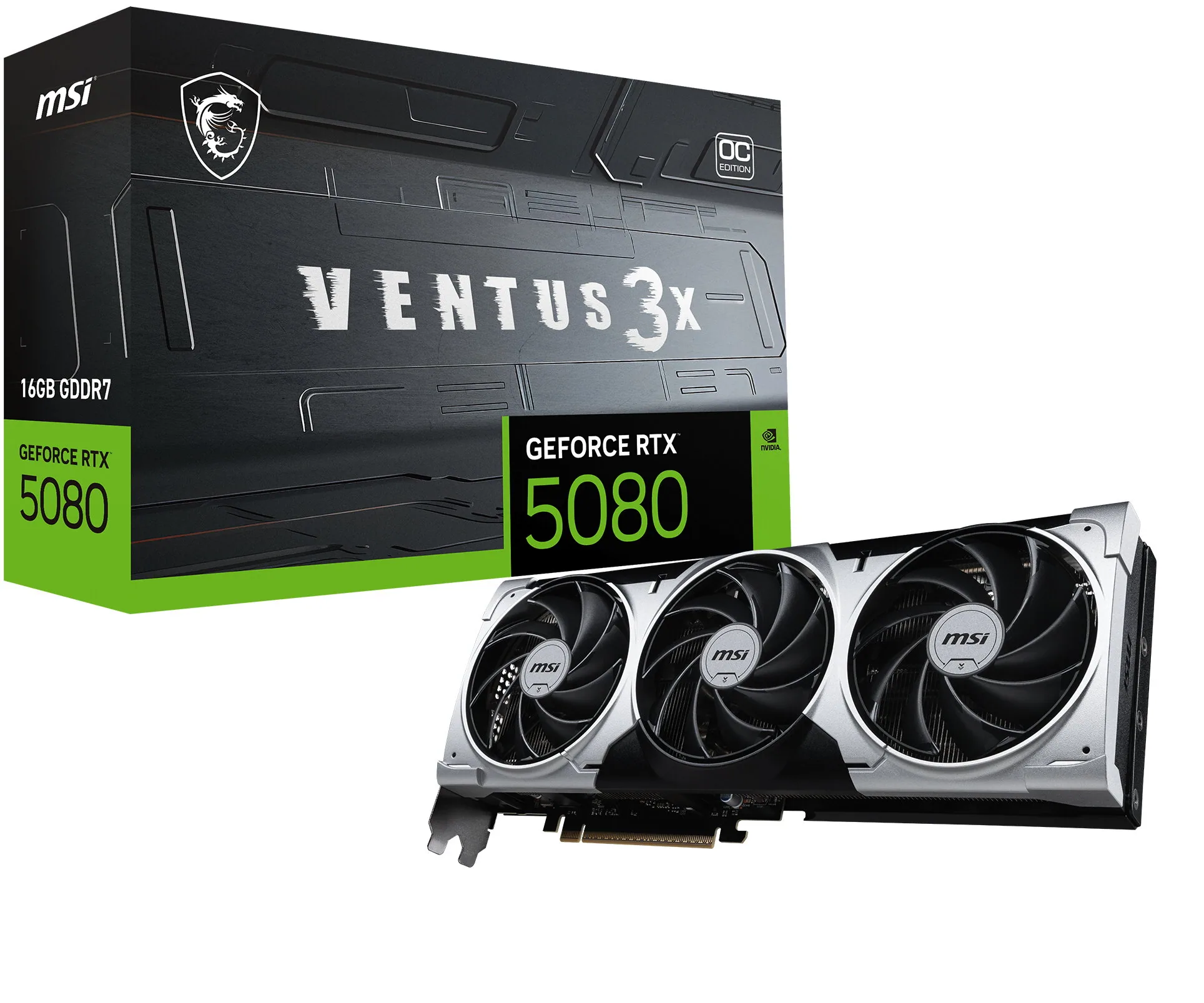 MSI VENTUS GEFORCE RTX 5080 16G 3X OC PLUS Grafikkarte NVIDIA 16 GB GDDR7 – Bild 1