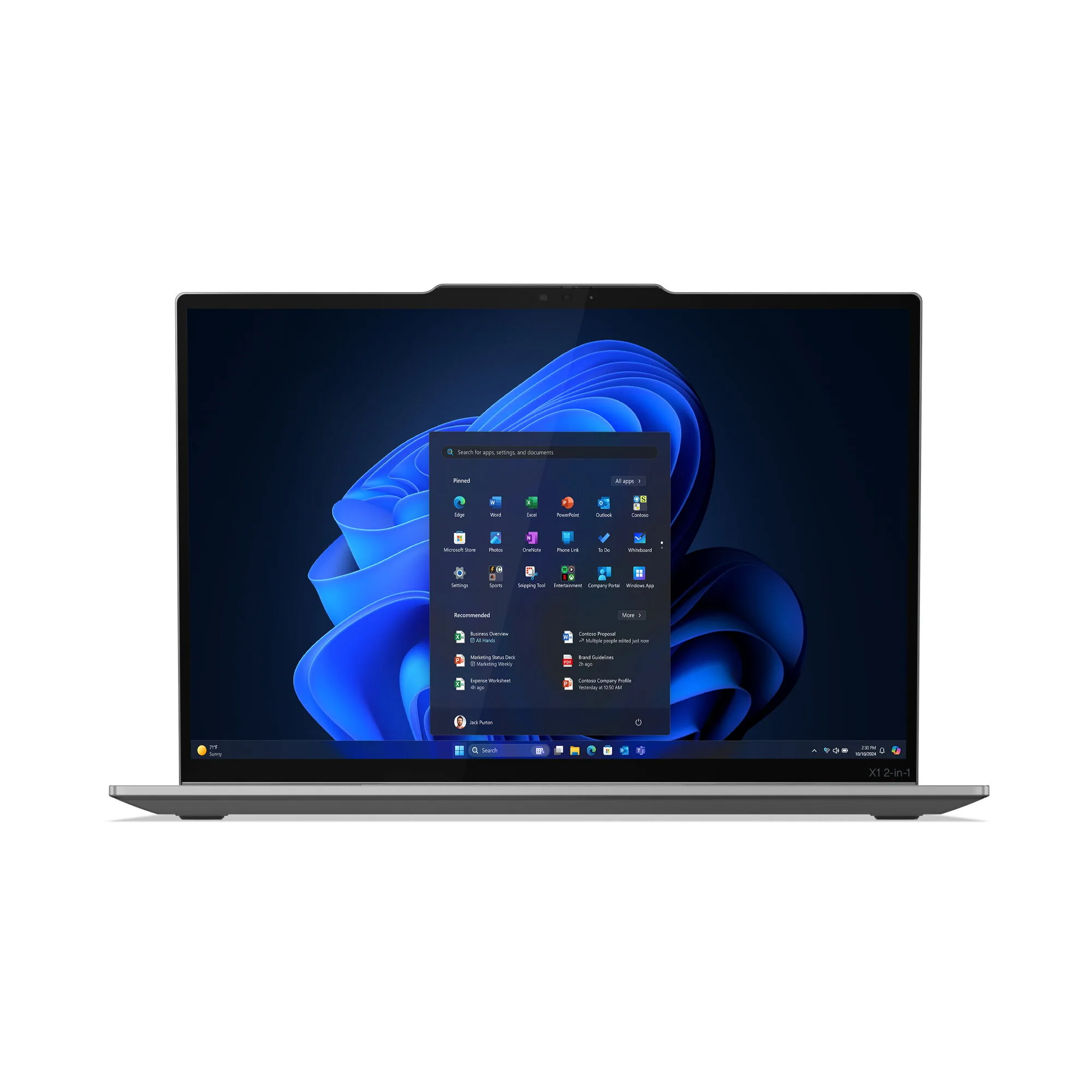 Lenovo ThinkPad X1 2-in-1 Gen 10 Aura Edition Copilot+ PC Intel Core Ultra 7 258V Hybrid (2-in-1) 35,6 cm (14") Touchscreen WUXGA 32 GB LPDDR5x-SDRAM 1 TB SSD Wi-Fi 7 (802.11be) Windows 11 Pro Grau Deutsch – Bild 3