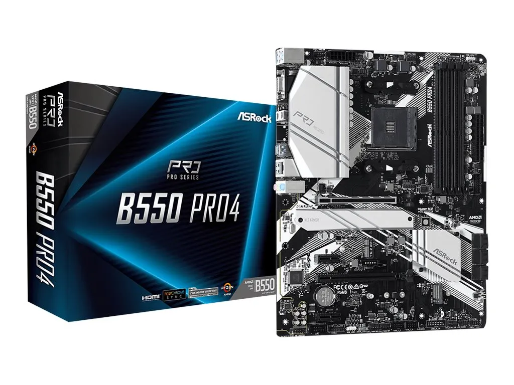 ASRock B550  Pro4                AM4 ATX  VGA/HDMI      DDR4 retail