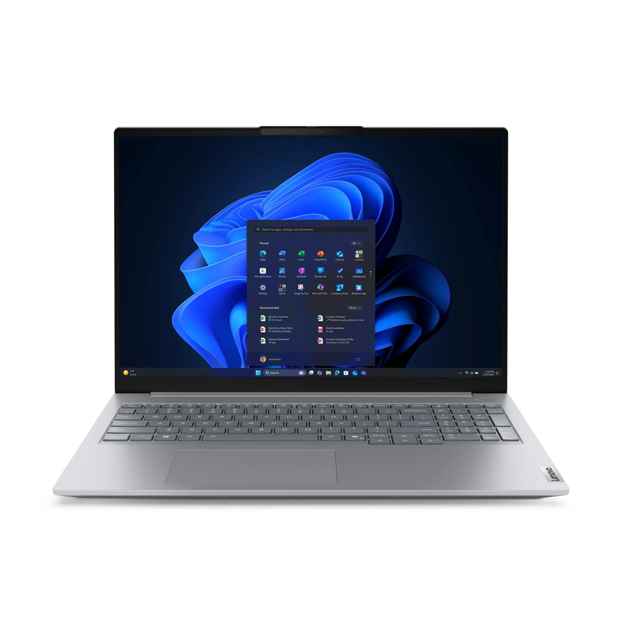 Lenovo ThinkBook 16 G9 AHP AMD Ryzen™ 7 250 Laptop 40,6 cm (16") WUXGA 32 GB DDR5-SDRAM 512 GB SSD Wi-Fi 7 (802.11be) Windows 11 Pro Grau Deutsch – Bild 1