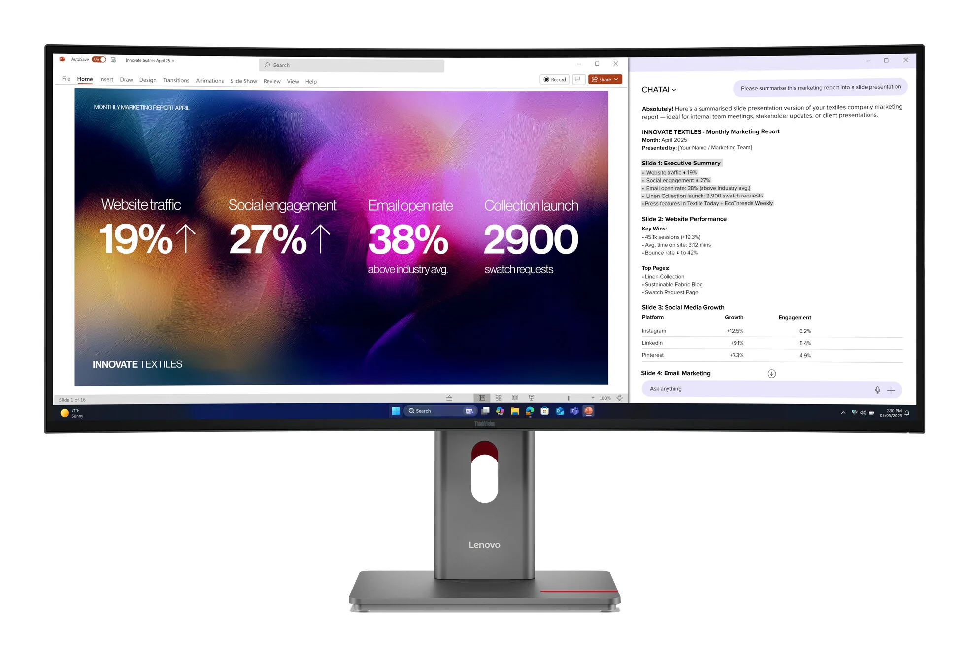 Lenovo ThinkVision P40WD-40 Monitor – Bild 1