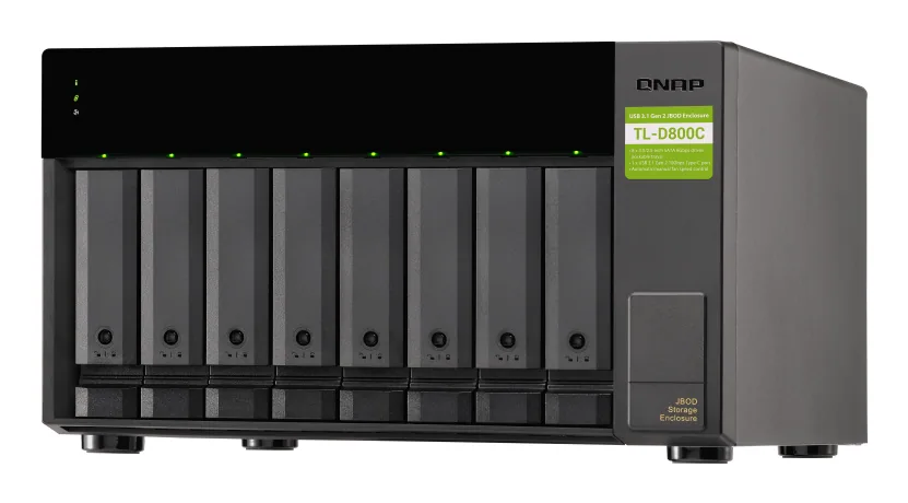 QNAP TL-D800C Speicherlaufwerksgehäuse HDD / SSD-Gehäuse Schwarz, Grau 2.5/3.5" – Bild 4