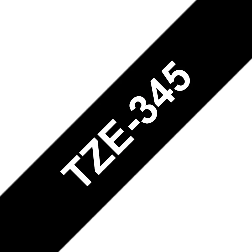 Brother TZE-345 Etiketten erstellendes Band Weiss auf Schwarz – Bild 2