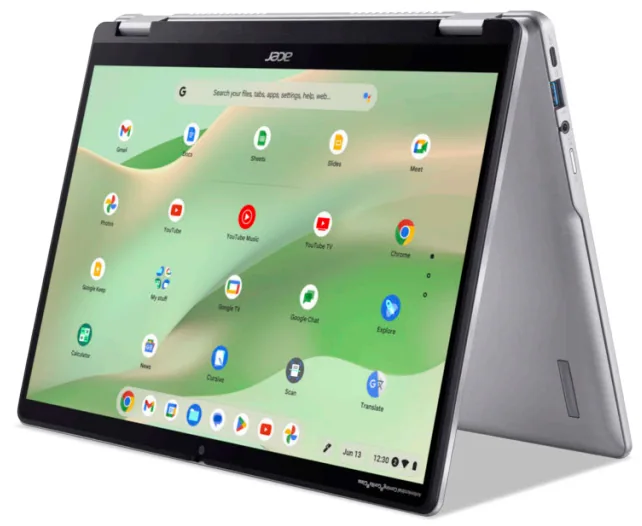 Acer Chromebook CP314-2HN-C57B Intel® N N100 35,6 cm (14") Touchscreen WUXGA 8 GB LPDDR5-SDRAM 64 GB eMMC Wi-Fi 6E (802.11ax) ChromeOS Silber QWERTZ Deutsch – Bild 1