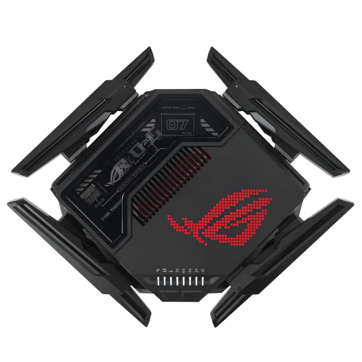 ASUS ROG Rapture GT-BE98 WLAN-Router 10 Gigabit Ethernet Quad-band (2.4 GHz / 5 GHz-1 / 5 GHz-2 / 6 GHz) Schwarz – Bild 7