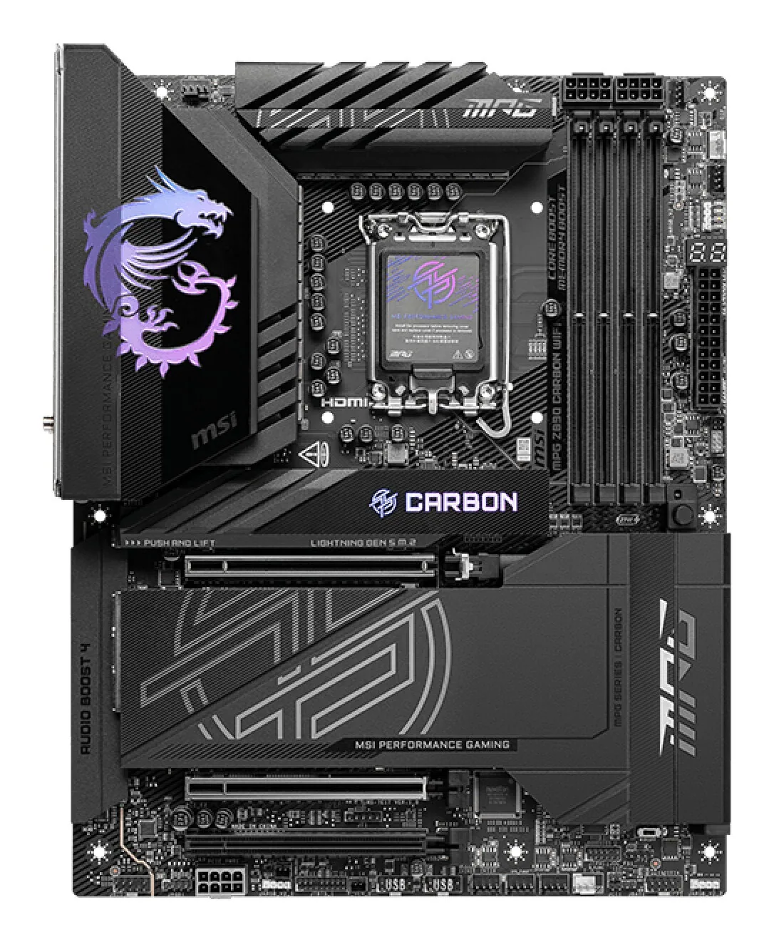 MSI MPG Z890 CARBON WIFI Motherboard Intel Z890 LGA 1851 (Socket V1) ATX – Bild 2