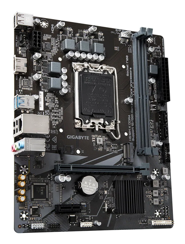 GIGABYTE H610M K DDR4 Mainboard - Unterstützt Intel Core Prozessoren 14th Gen CPUs, 3+1+1 Phases Hybrid Power Design, up to 3200MHz DDR4, 1xPCIe 3.0 M.2, GbE LAN, USB 3.2 Gen 1 – Bild 3