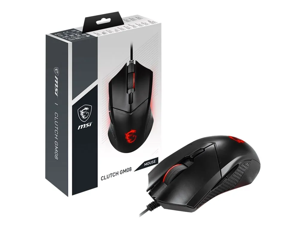 MSI Clutch GM08 Gaming Maus, Black, USB