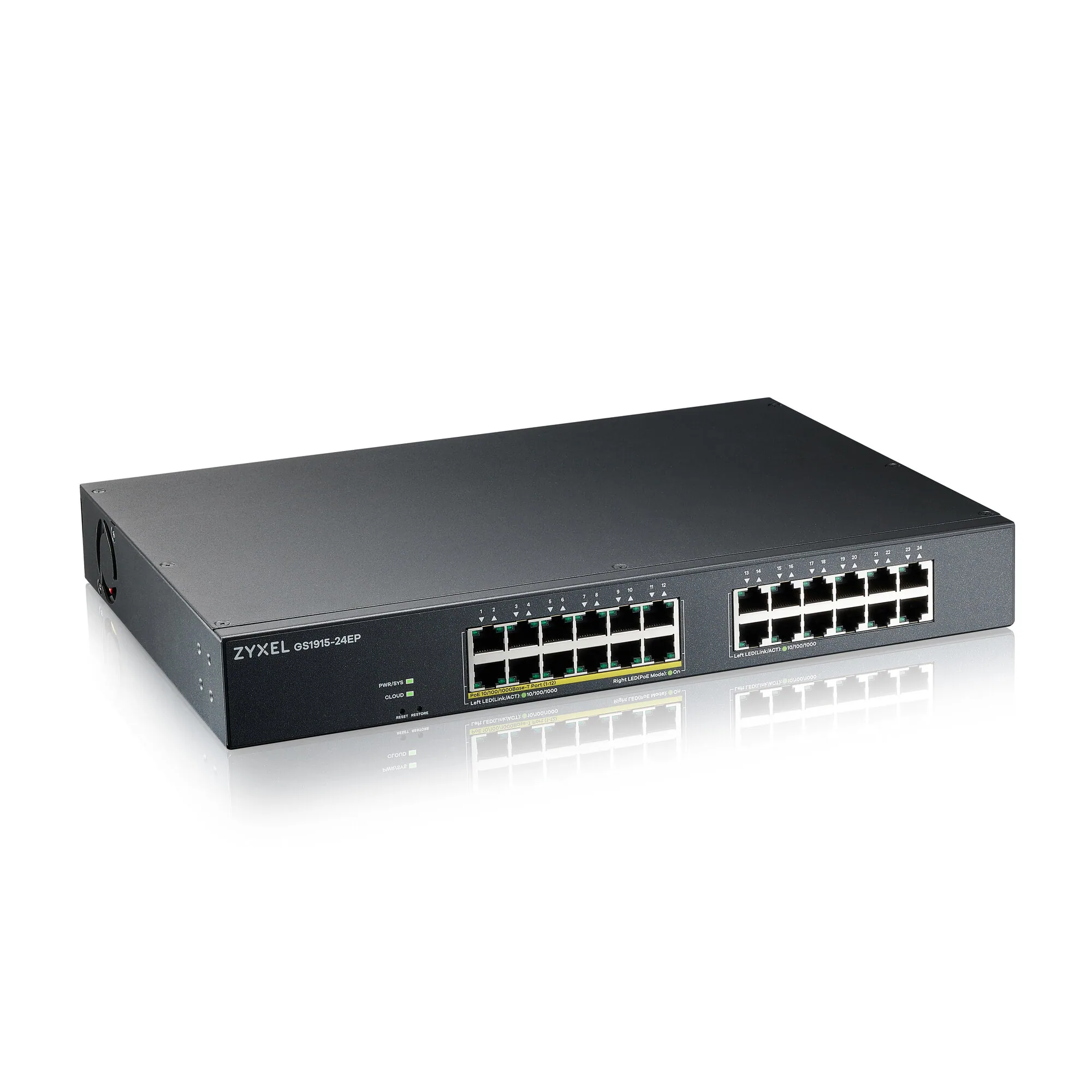 Zyxel GS1915-24EP Managed L2 Gigabit Ethernet (10/100/1000) Power over Ethernet (PoE) 1U Schwarz – Bild 1