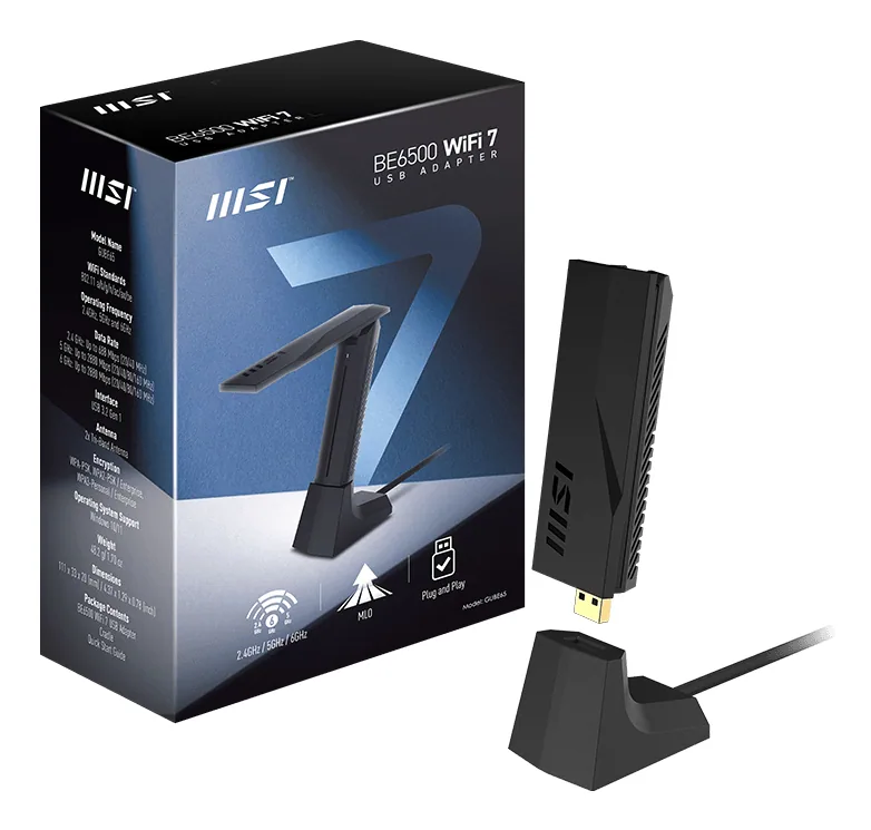 MSI BE6500 WiFi7 USB Stick - Dongle WLAN 2880 Mbit/s – Bild 4
