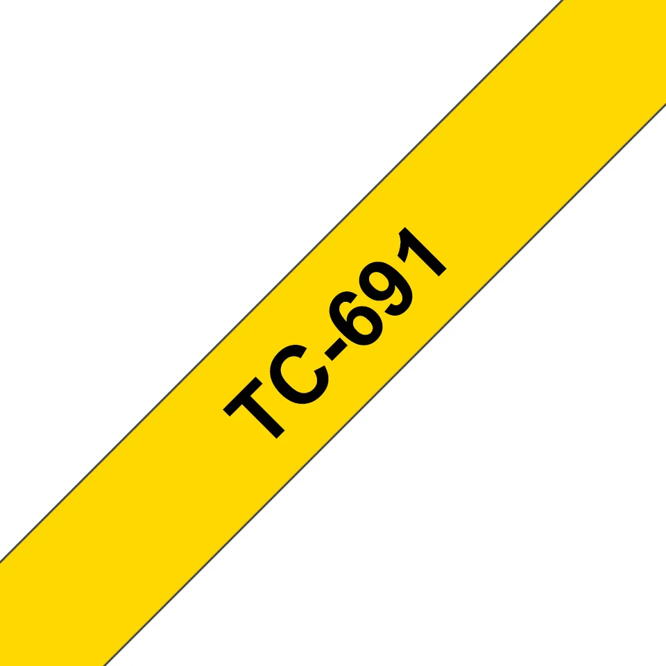 Brother TC-691 Etiketten erstellendes Band Schwarz auf gelb – Bild 1