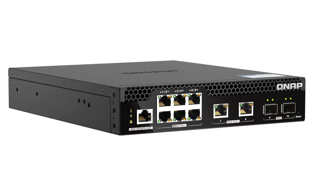 QNAP QSW-M2106PR-2S2T Netzwerk-Switch Managed L2 10G Ethernet (100/1000/10000) Power over Ethernet (PoE) 1U Schwarz – Bild 5