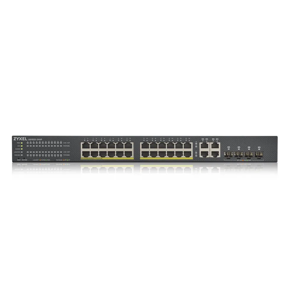 Zyxel GS1920-24HPV2 Managed Gigabit Ethernet (10/100/1000) Power over Ethernet (PoE) Schwarz – Bild 2
