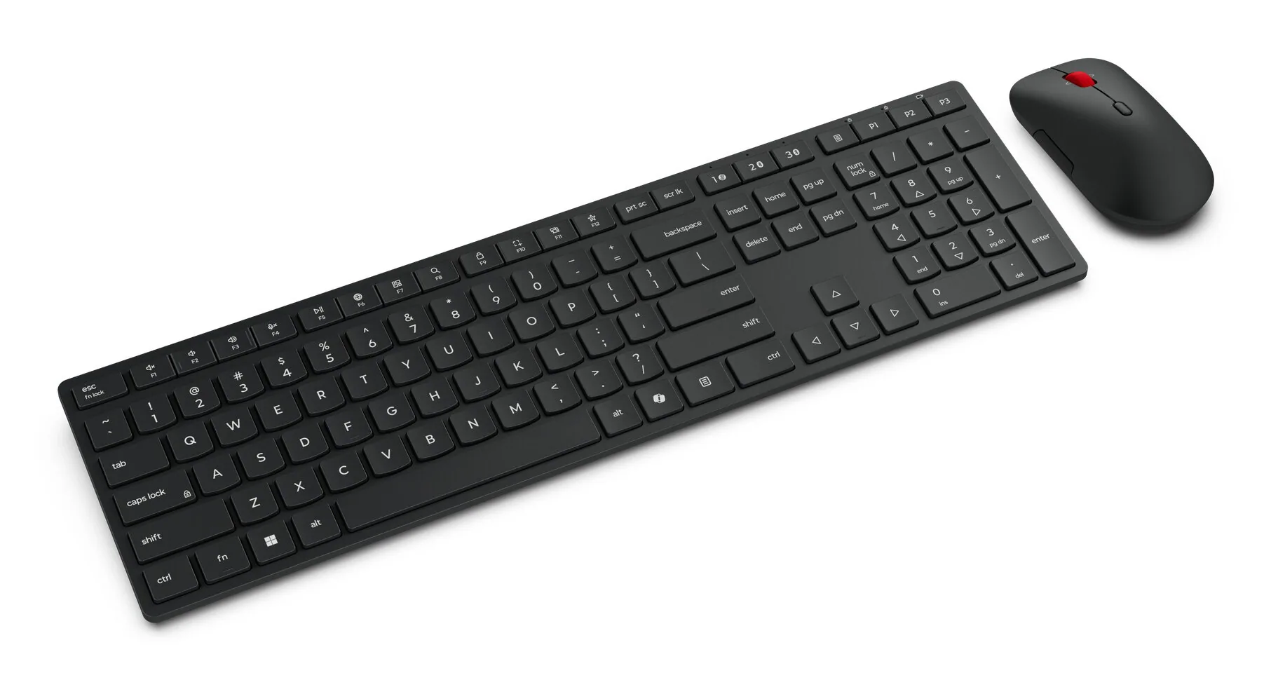 Lenovo 4X31S04848 Tastatur Maus enthalten Büro RF Wireless + Bluetooth US Englisch Schwarz – Bild 1