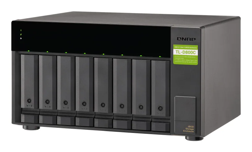 QNAP TL-D800C Speicherlaufwerksgehäuse HDD / SSD-Gehäuse Schwarz, Grau 2.5/3.5" – Bild 6
