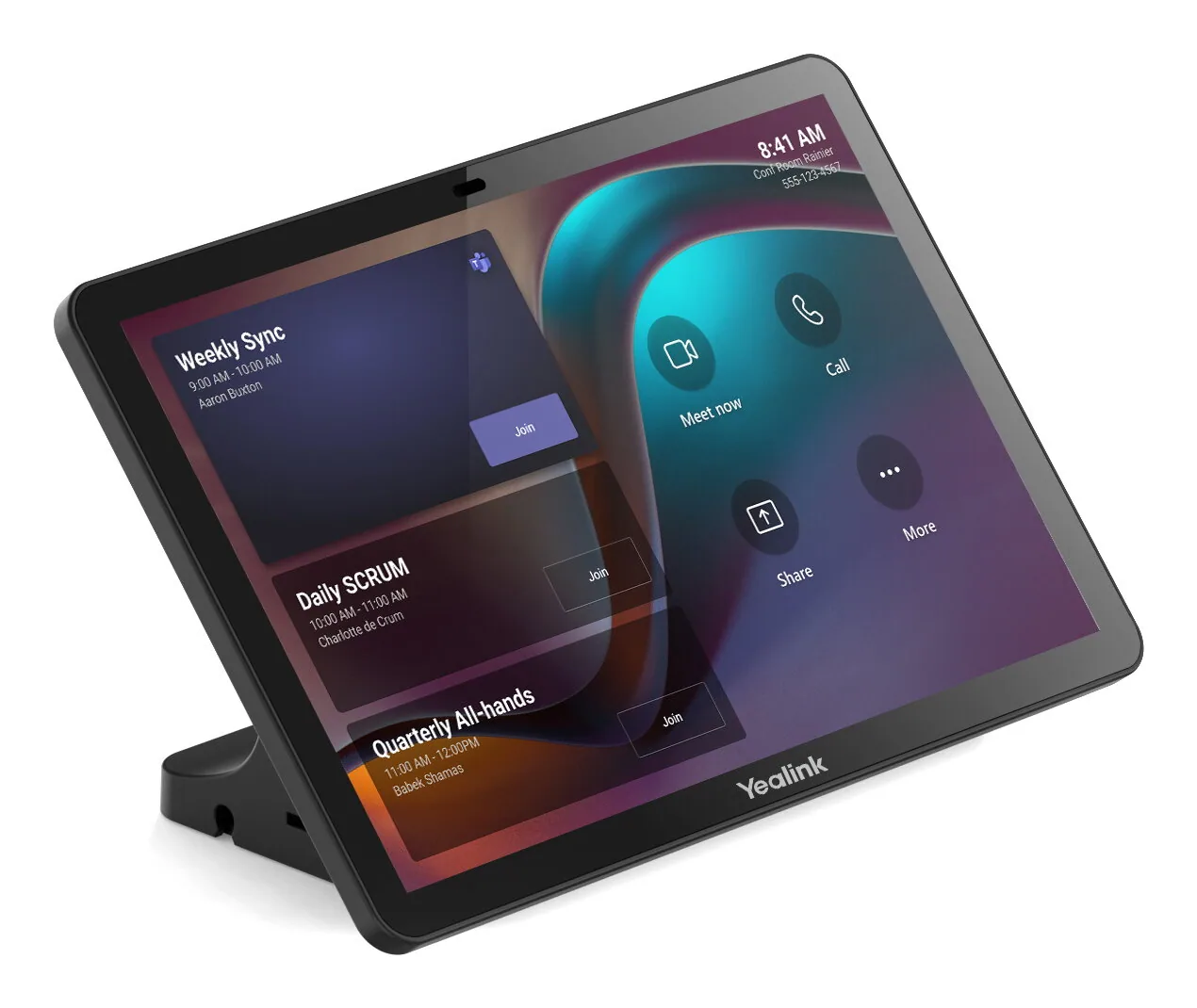 Yealink CTP25 25,6 cm (10.1") 1280 x 800 Pixel IPS 802.11a, 802.11b, 802.11g, Wi-Fi 4 (802.11n), Wi-Fi 5 (802.11ac), Wi-Fi 6 (802.11ax) Schwarz Bluetooth – Bild 1
