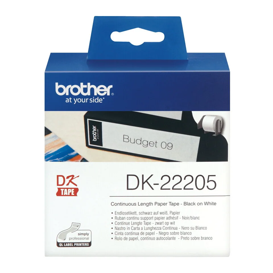 Brother DK-22205 Etiketten erstellendes Band Schwarz auf weiss – Bild 1