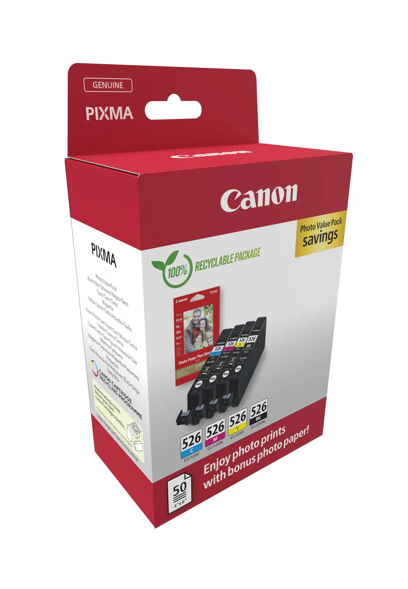 Canon CLI-526 BK/C/M/Y Photo Value Pack – Bild 2