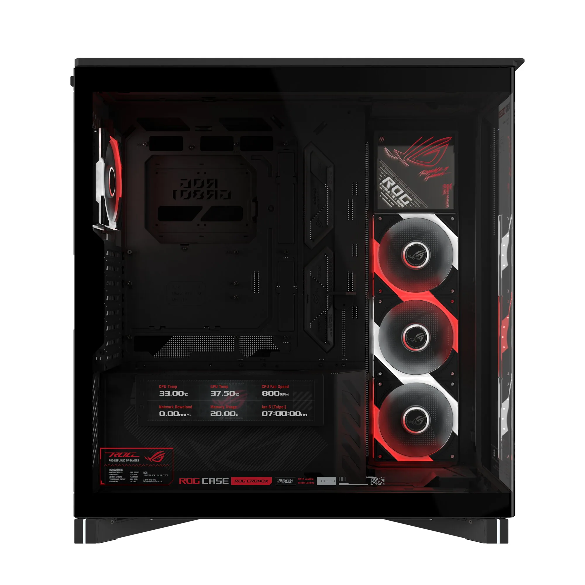 ASUS ROG CRONOX GR801 CURVE TG ARGB BLACK Midi Tower Schwarz – Bild 8