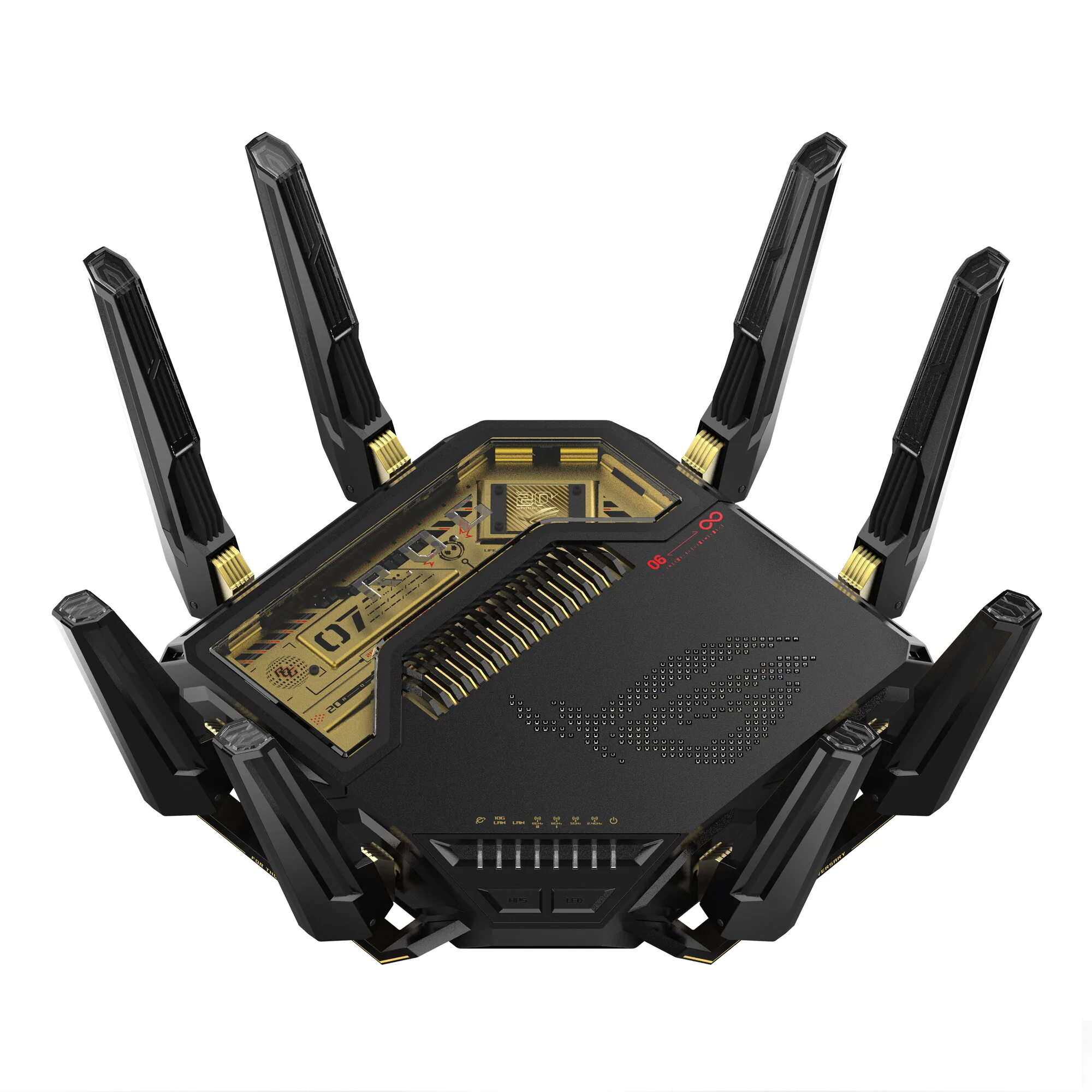 ASUS ROG Rapture GT-BE98 WLAN-Router 10 Gigabit Ethernet Quad-band (2.4 GHz / 5 GHz-1 / 5 GHz-2 / 6 GHz) Schwarz – Bild 1