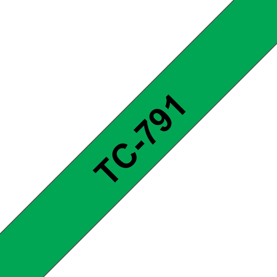 Brother TC-791 Etiketten erstellendes Band Schwarz auf grün – Bild 1