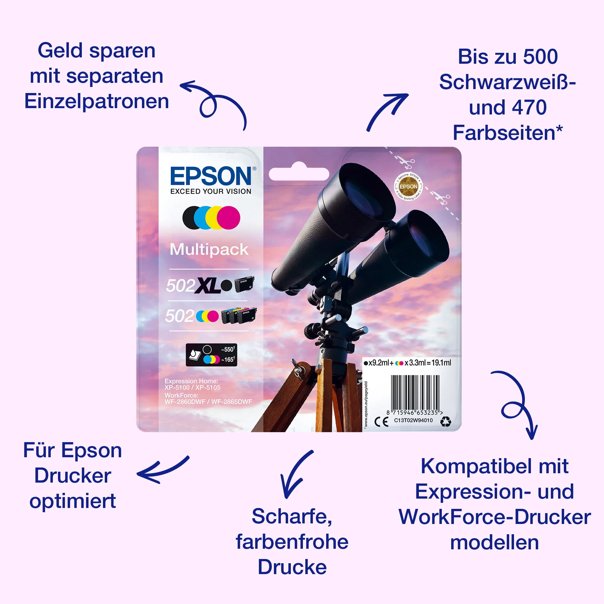 Epson Singlepack Cyan 502XL Ink – Bild 1