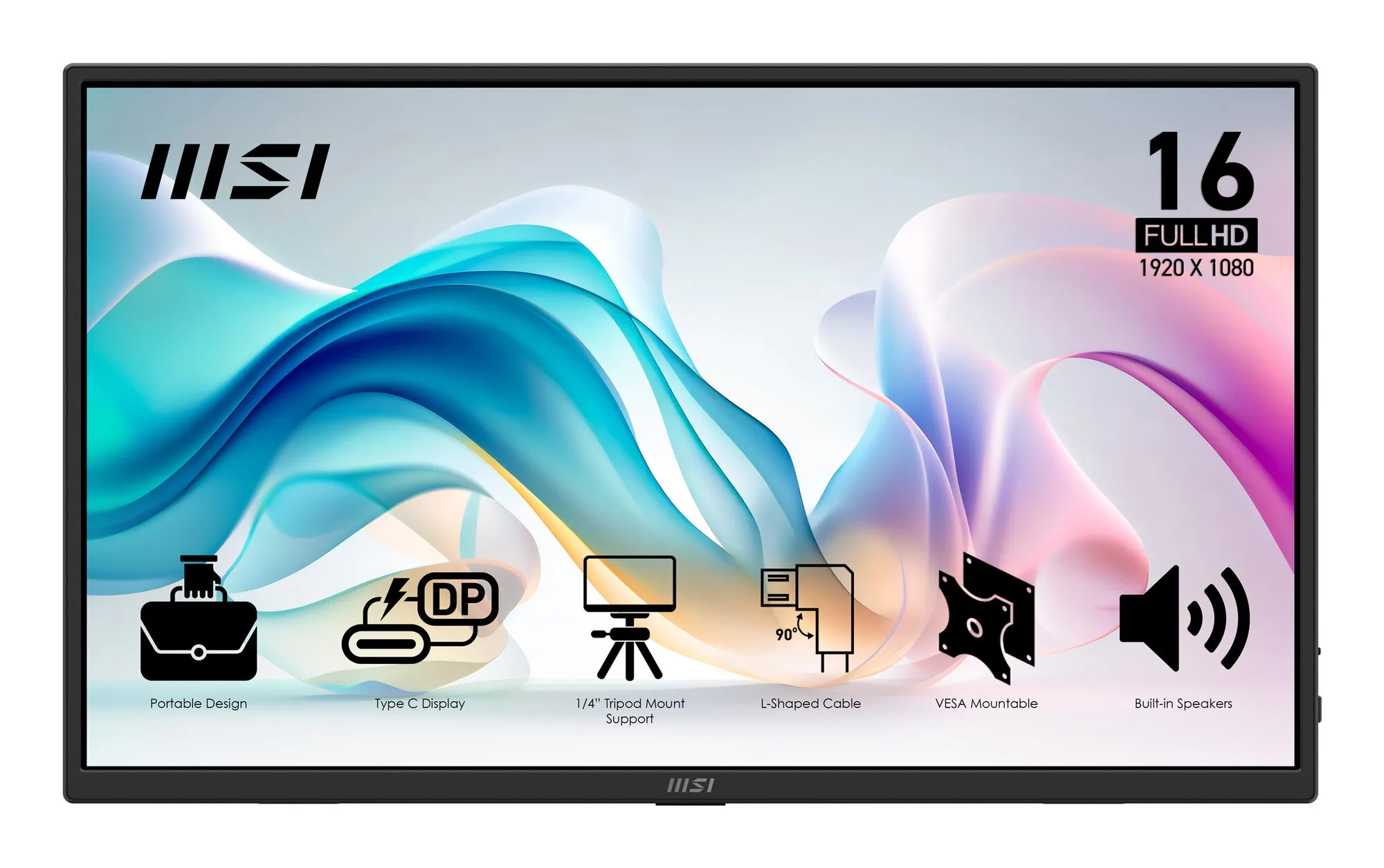 MSI PRO MP165DE E6 TV-Gerät/Monitor tragbar Tragbarer Monitor Schwarz 39,6 cm (15.6") LED 1920 x 1080 Pixel – Bild 1