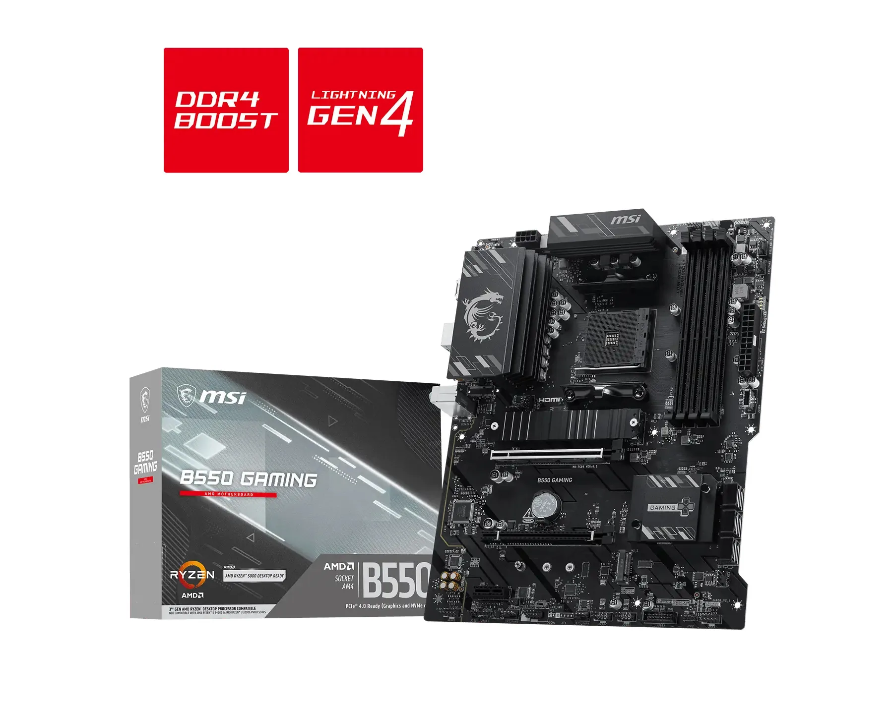 MSI B550 GAMING Motherboard AMD B550 Sockel AM4 ATX – Bild 5