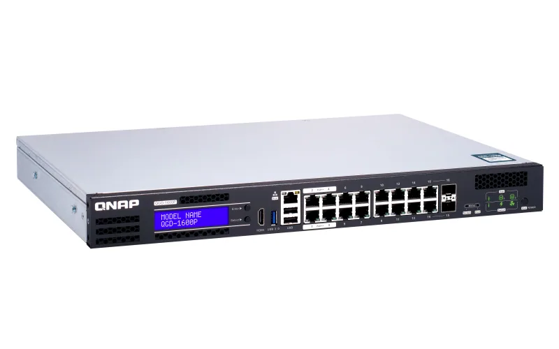 QNAP QGD-1600P Managed Gigabit Ethernet (10/100/1000) Power over Ethernet (PoE) 1U Schwarz, Grau – Bild 5