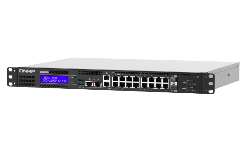QNAP QGD-1602P Managed L2 Gigabit Ethernet (10/100/1000) Power over Ethernet (PoE) 1U Schwarz, Grau – Bild 2