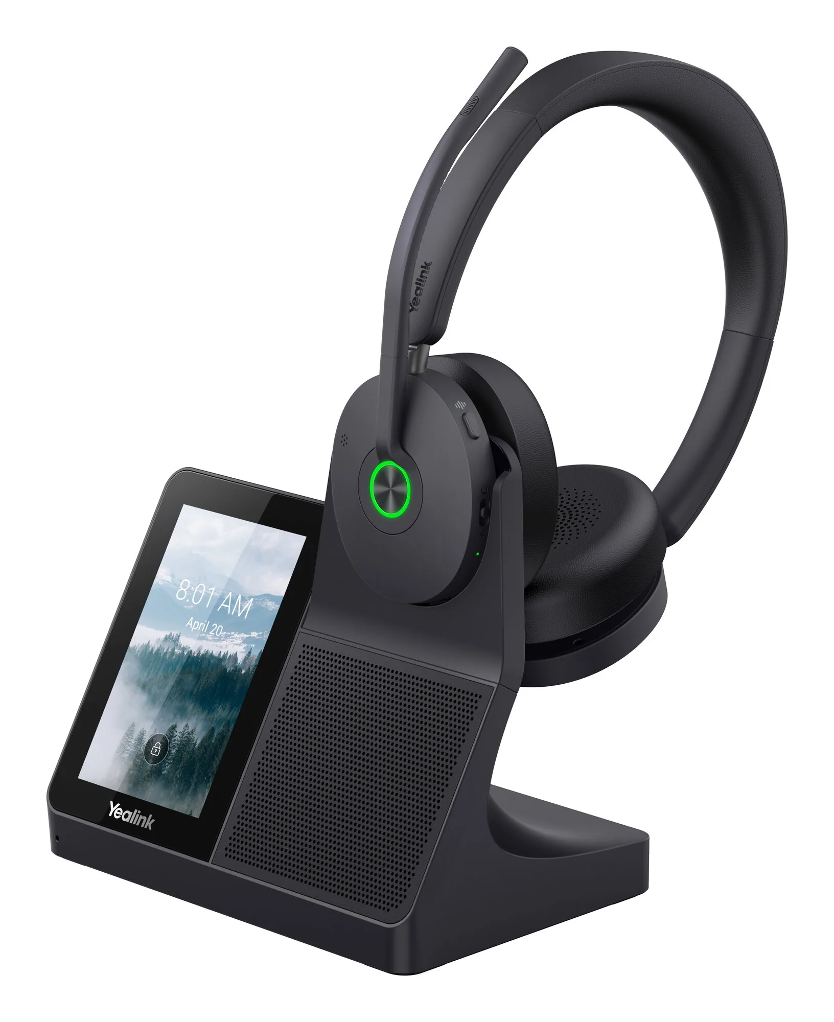 Yealink WH68 Workstation Headset Kopfhörer Verkabelt & Kabellos Kopfband Anrufe/Musik USB Typ-C Bluetooth Ladestation Schwarz – Bild 2