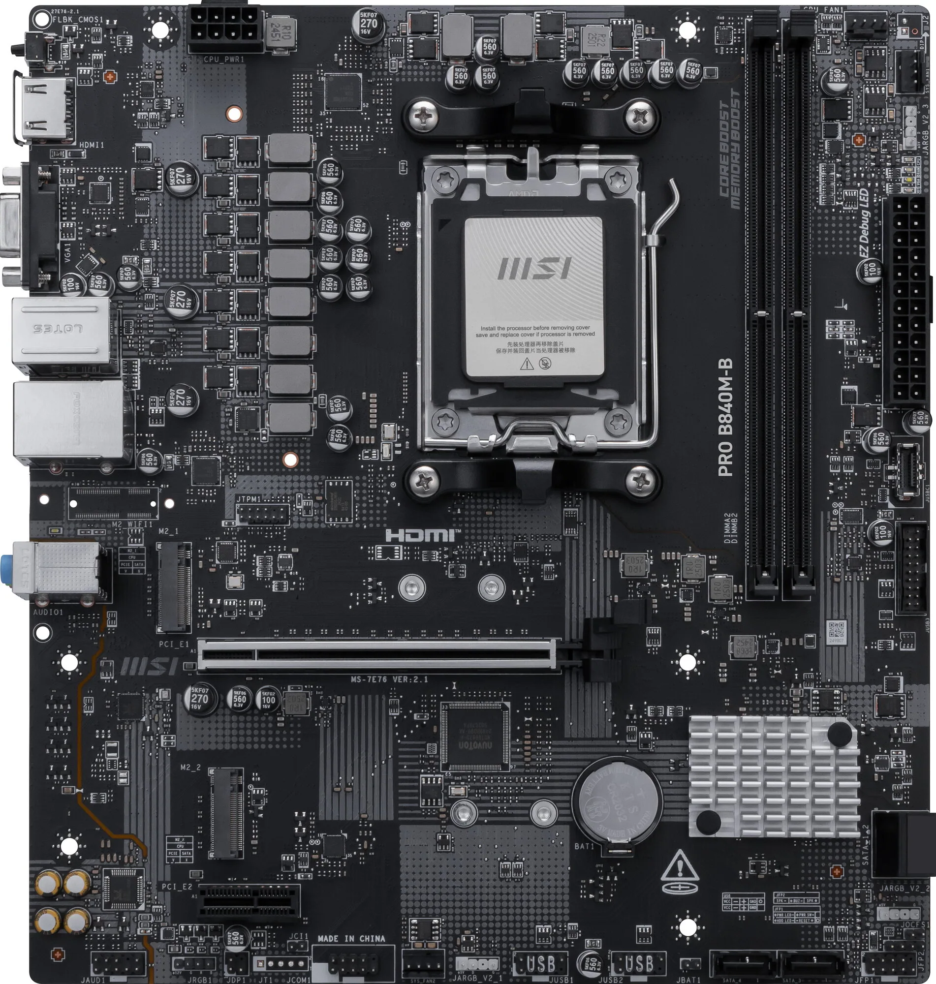 MSI PRO B840M-B Motherboard AMD B840 Sockel AM5 micro ATX – Bild 2