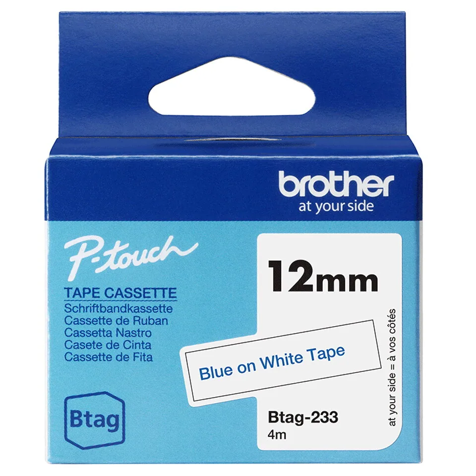 Brother BTAG-233 Etiketten erstellendes Band Blau auf weiss – Bild 2