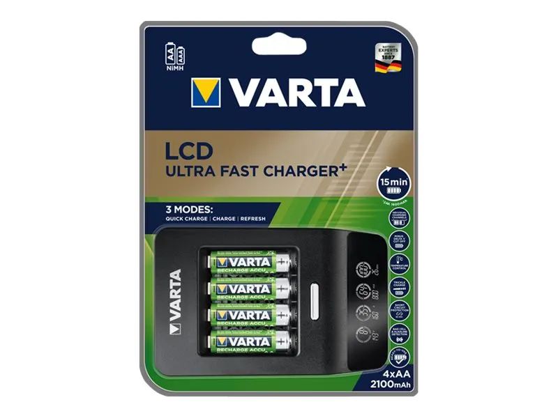 Varta Ladegerät LCD Ultra Fast Charger+ inkl. 4x AA 2100mAh