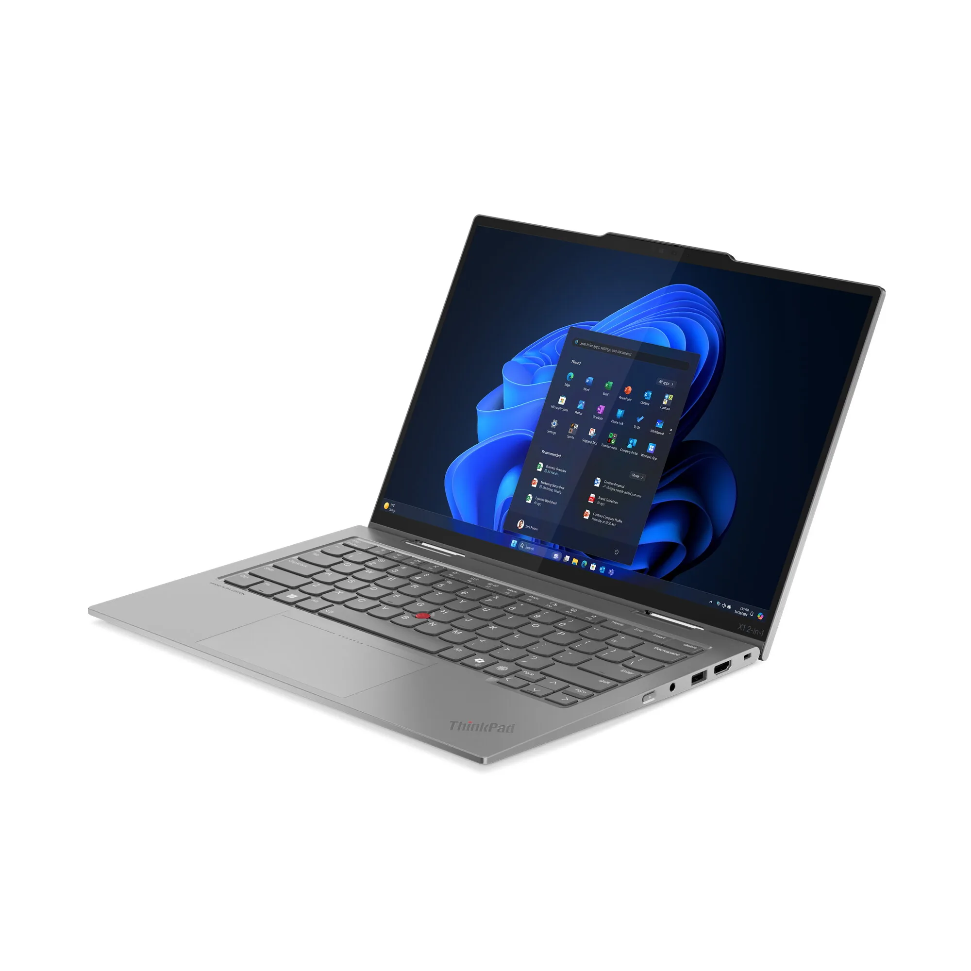 Lenovo ThinkPad X1 2-in-1 Gen 10 Aura Edition Copilot+ PC Intel Core Ultra 7 258V Hybrid (2-in-1) 35,6 cm (14") Touchscreen WUXGA 32 GB LPDDR5x-SDRAM 1 TB SSD Wi-Fi 7 (802.11be) Windows 11 Pro Grau Deutsch – Bild 5