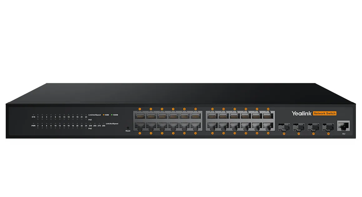 Yealink RCH240 Managed L2+ Gigabit Ethernet (10/100/1000) Power over Ethernet (PoE) Schwarz – Bild 1