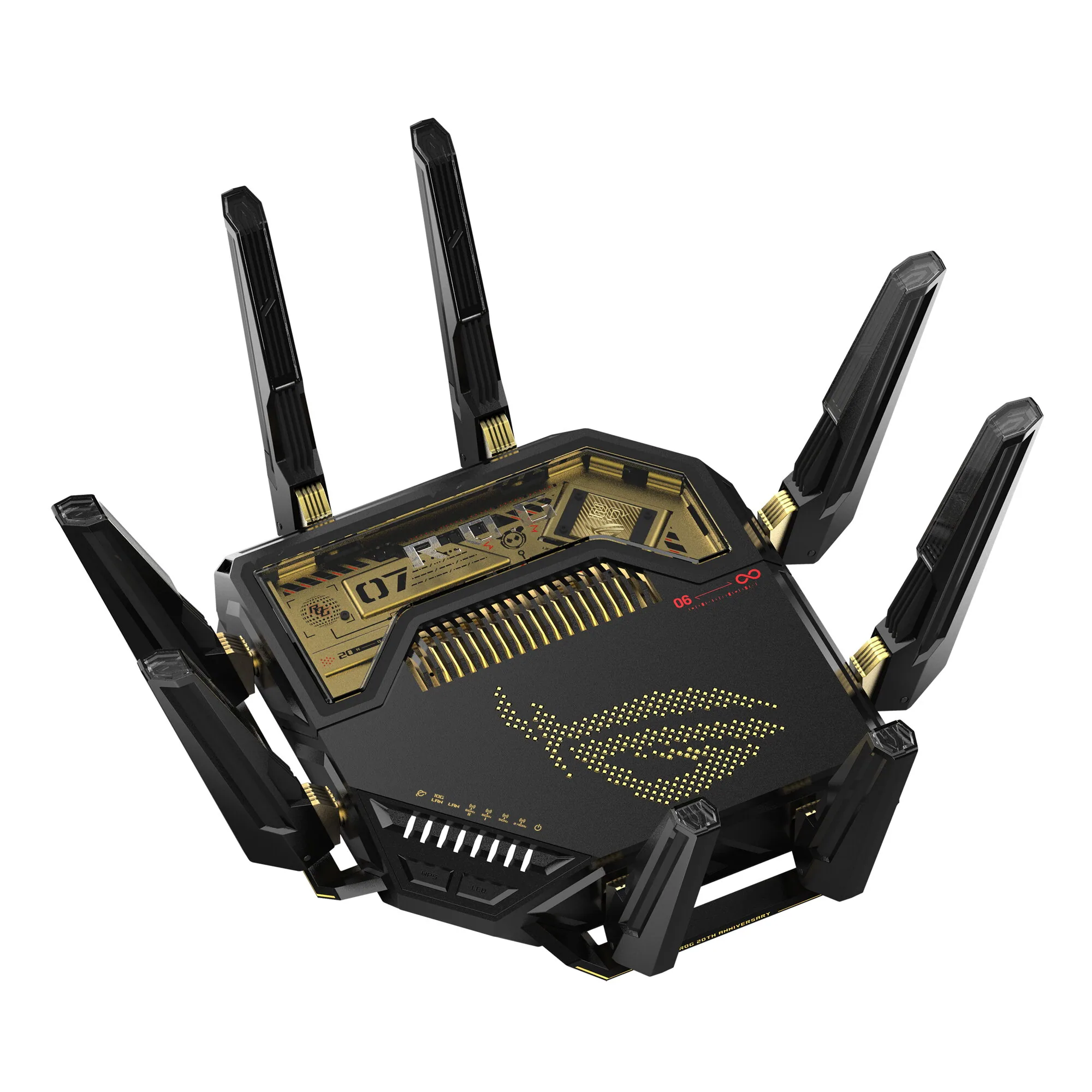 ASUS ROG Rapture GT-BE98 WLAN-Router 10 Gigabit Ethernet Quad-band (2.4 GHz / 5 GHz-1 / 5 GHz-2 / 6 GHz) Schwarz – Bild 3