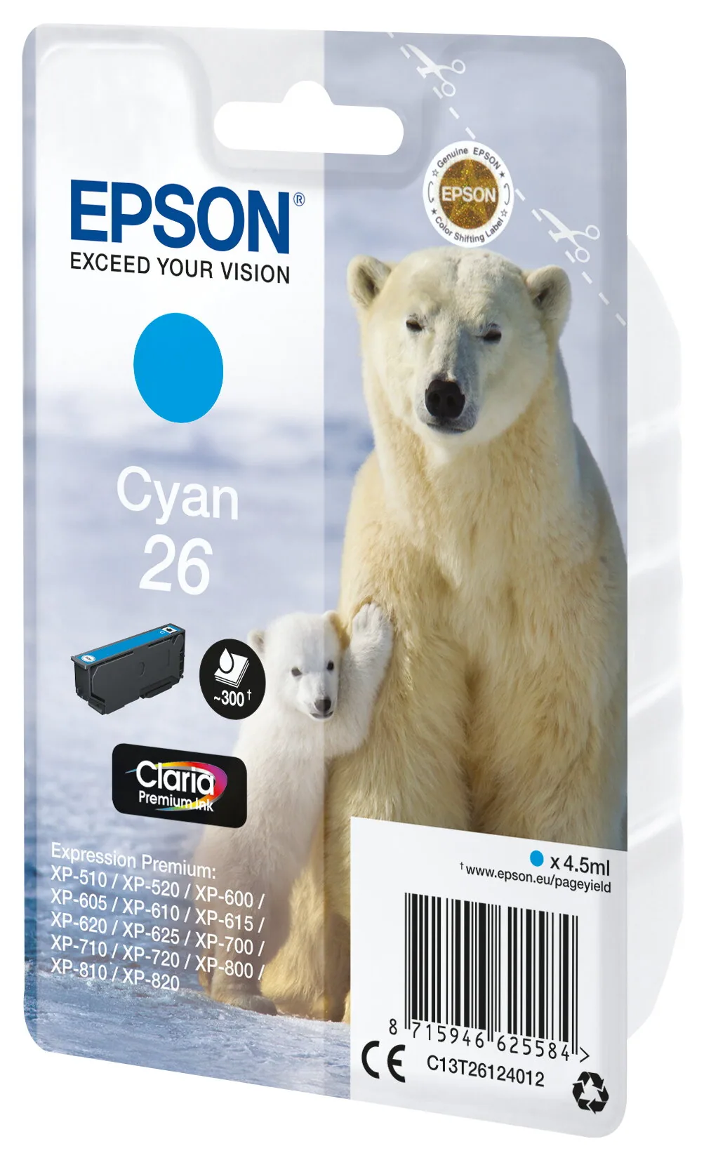 Epson Polar bear 26 Eisbär Claria Premium Single Cyan Tinte – Bild 2